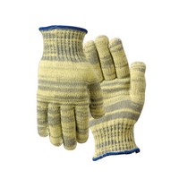 Wells Lamont 1882L Large Gray and Yellow Whizard MetalGuard Heavy-Weight Cut-Resistant Gloves with Cotton Plaiting and Knit Wrists